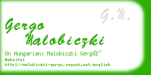 gergo malobiczki business card